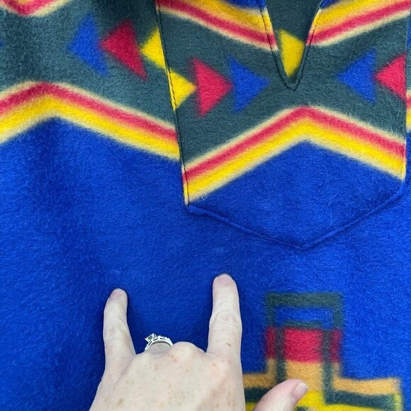 El Paso Saddle Blanket Co Aztec Southerwest Fleece Baja Sweatshirt Adult Small - Picture 3 of 6